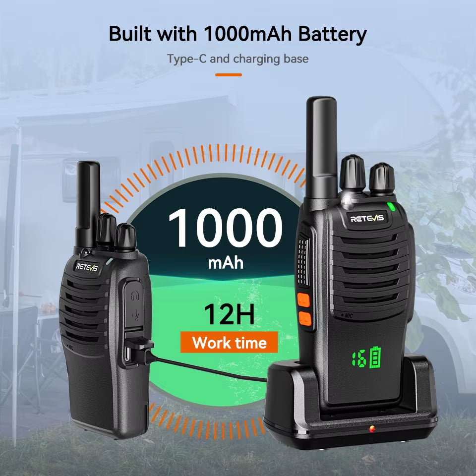 H777H Walkie Talkie Hidden Display Two-Way Radio 1Or 2 PCS Walkie-Talkie PMRFRS Communication Radio Portable for Camping