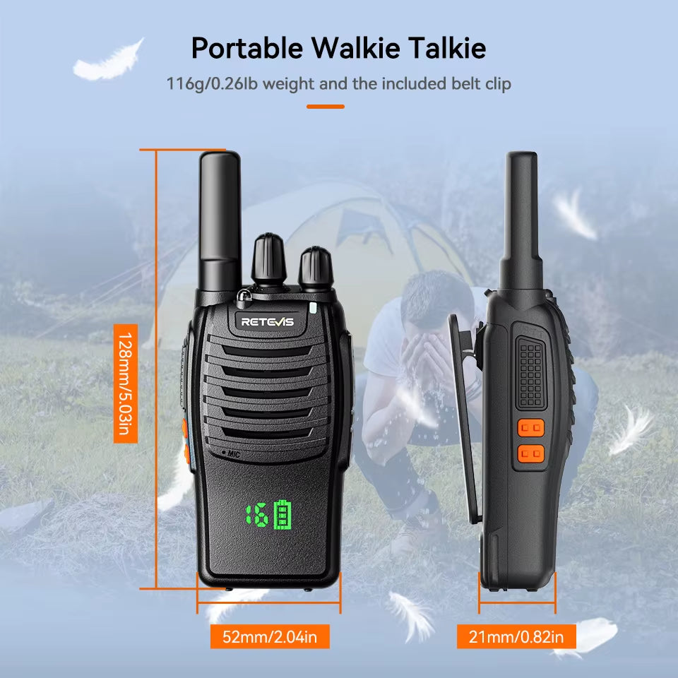 H777H Walkie Talkie Hidden Display Two-Way Radio 1Or 2 PCS Walkie-Talkie PMRFRS Communication Radio Portable for Camping