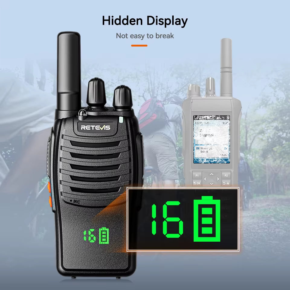 H777H Walkie Talkie Hidden Display Two-Way Radio 1Or 2 PCS Walkie-Talkie PMRFRS Communication Radio Portable for Camping